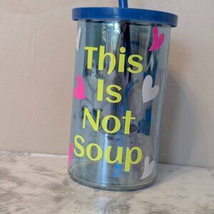 Silly Glass Cup With Straw and Lid